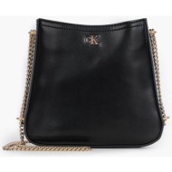 calvin klein jeans γυναικεία τσάντα ώμου με λογότυπο - lv04f3441g μαύρο