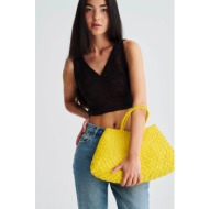 dragon diffusion γυναικεία τσάντα χειρός `santa croce bag big` - 8892 κίτρινο