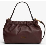tommy hilfiger γυναικείο τσαντάκι ώμου/crossbody με αλυσίδα και μεταλλικό λογότυπο - aw0aw18306 καφέ
