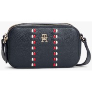 tommy hilfiger γυναικεία τσάντα crossbody με μεταλλικό monogram `th timeless camera bag` - aw0aw1815