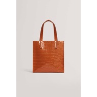 ted baker γυναικεία τσάντα ώμου με κροκό σχέδιο `wenonaa` - 282819 καφέ ανοιχτό