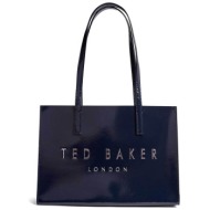 ted baker γυναικεία τσάντα ώμου shopper `camiyla printed crinkle icon`` - 282711 σκούρο μπλε