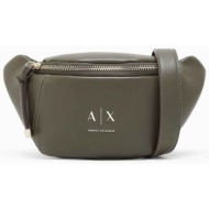 armani exchange γυναικεία τσαντάκι μέσης/crossbody με μεταλλικό monogram - xw002655af19902 χακί