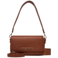valentino γυναικεία τσάντα ώμου/crossbody με μεταλλικό λογότυπο `aury re` - 73lvbs9ob09/aur καφέ