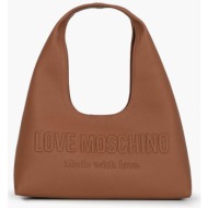 love moschino γυναικεία τσάντα ώμου με ανάγλυφο λογότυπο - jc4047pp1ole0 καμηλό