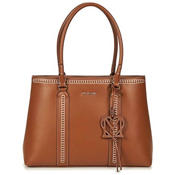 love moschino γυναικεία τσάντα ώμου με μεταλλικό λογότυπο 