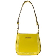 love moschino γυναικεία τσάντα ώμου με μεταλλικό λογότυπο - jc4093pp1oli0 κίτρινο