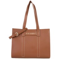 valentino γυναικεία τσάντα shopper με μεταλλικό λογότυπο `aury re` - 73lvbs9ob01/aur καφέ
