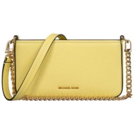 michael kors γυναικεία δερμάτινη τσάντα ώμου `bryant small` - 32s5gytu1l κίτρινο ανοιχτό