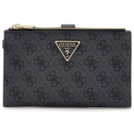 guess γυναικείo πορτοφόλι με all-over logo print `laurel` - swsg7459157 ανθρακί
