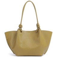 coccinelle γυναικεία δερμάτινη τσάντα ώμου hobo `finn` - e1u07-110201 λαδί