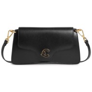 coccinelle γυναικείο δερμάτινo mini bag `c-me small` - e5u4g-270101 μαύρο