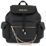 nolah γυναικείο backpack με μεταλλικό λογότυπο - w606a2629340 μαύρο