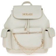 nolah γυναικείο backpack με μεταλλικό λογότυπο - w606a262968g κρέμ