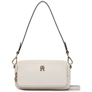 tommy hilfiger γυναικεία τσάντα crossbody με μεταλλικό monogram `th daily camera bag` - aw0aw18414 ε