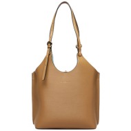 tommy hilfiger γυναικεία τσάντα tote με μεταλλικό λογότυπο `th monoplay` - aw0aw18618 καμηλό