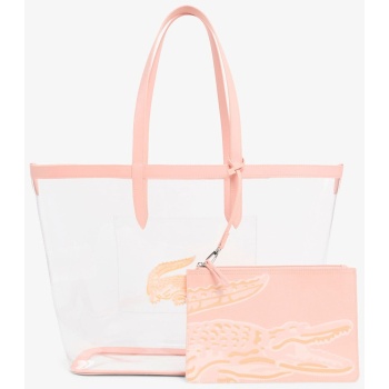 lacoste γυναικεία τσάντα tote με λογότυπο και pouch `anna`