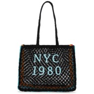 wild paris γυναικεία τσάντα ώμου με κέντημα `ulyss` - ulyss/sacs/ss26 μαύρο