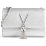 valentino γυναικεία τσάντα crossbody `divina` - 74lvbs1r403g/di ασημί