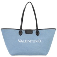 valentino γυναικεία τσάντα shopper διπλής όψης - 74lvbs9z501/rev μπλε ανοιχτό