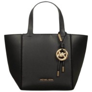 michael kors γυναικεία δερμάτινη τσάντα tote `jordi small` - 30r6g9jt9l μαύρο