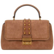 michael kors γυναικεία suede τσάντα χειρός/crossbody `tribeca medium` - 30s6a2rs2s καφέ