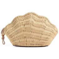 michael kors γυναικεία ψάθινη τσάντα clutch `shelly` - 30s6g16c5w μπεζ