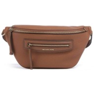 michael kors γυναικεία δερμάτινη τσάντα μέσης/crossbody `jet set travel medium` - 30s6gtvm2l καφέ