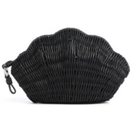 michael kors γυναικεία ψάθινη τσάντα clutch `shelly` - 30s6s16c5w μαύρο