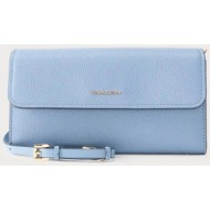 michael kors γυναικεία δερμάτινη τσάντα crossbody/smartphone `jet set small` - 32s6gj6c0l μπλε ανοιχ