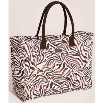 selmark γυναικεία τσάντα θαλάσσης με animal print  σε προσφορά
