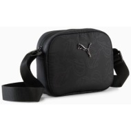 puma γυναικείο τσαντάκι crossbody με μεταλλικό λογότυπο `pop` - 091338 μαύρο