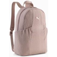 puma γυναικείο backpack με μεταλλικό λογότυπο `up` - 092177 ροζ ανοιχτό