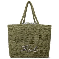 karl lagerfeld γυναικεία τσάντα tote `signature fashion` - b1w46079 λαδί