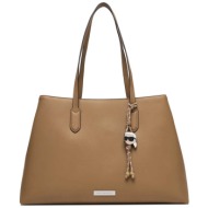 karl lagerfeld γυναικεία τσάντα tote `ikon smooth large` - b1w30001 καμηλό