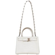 john richmond γυναικεία δερμάτινη τσάντα tote με croco pattern `hanuri` - rwp26216bo εκρού
