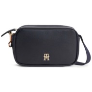 tommy hilfiger γυναικεία τσάντα crossbody με μεταλλικό λογότυπο - aw0aw18741 μπλε σκούρο
