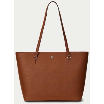lauren ralph lauren γυναικεία δερμάτινη τσάντα tote `karly