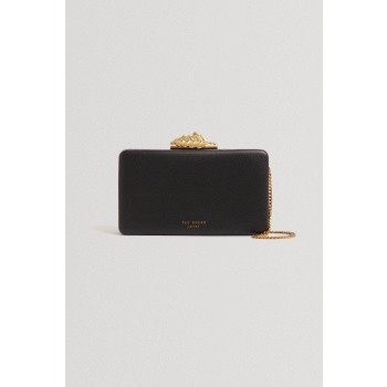 ted baker γυναικείο τσαντάκι clutch `lleaf` - 284651 μαύρο