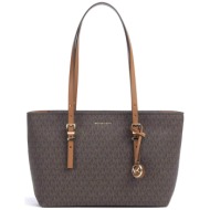 michael kors γυναικεία τσάντα tote `quinn medium` - 30t5gqnt2b καφέ