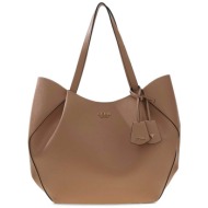 guess γυναικεία τσάντα tote 2 in 1 `amorette` - hwbg7898240 μπεζ