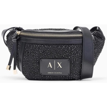 armani exchange γυναικείο τσαντάκι μέσης/crossbody με στρας