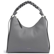 coccinelle γυναικεία δερμάτινη τσάντα ώμου `boheme medium` - e1m50-130201 γκρι ανοιχτό