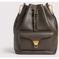coccinelle γυναικεία τσάντα bucket `beat generation medium` - e1tfk-230201 γκρι