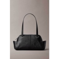 calvin klein jeans γυναικεία τσάντα ώμου με monogram - lv04f3688g μαύρο