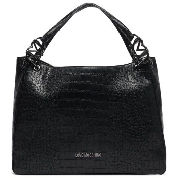 love moschino γυναικεία τσάντα ώμου tote με snake print  σε προσφορά