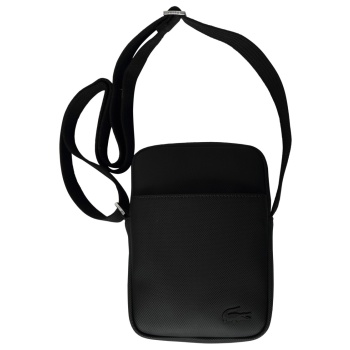 lacoste slimline vertical camera bag μαύρο