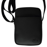 lacoste slimline vertical camera bag μαύρο