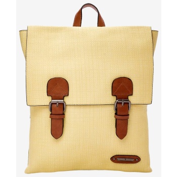 backpack μονόχρωμη 022438 κιτρινο