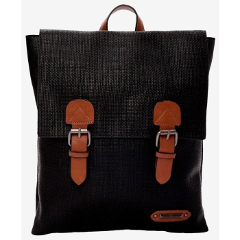 backpack μονόχρωμη 022438 μαυρο